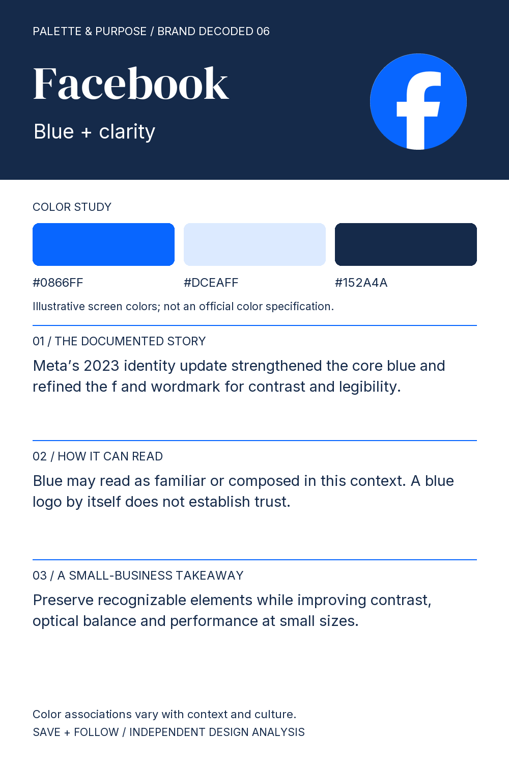 Facebook Logo & Color Analysis: Blue + clarity