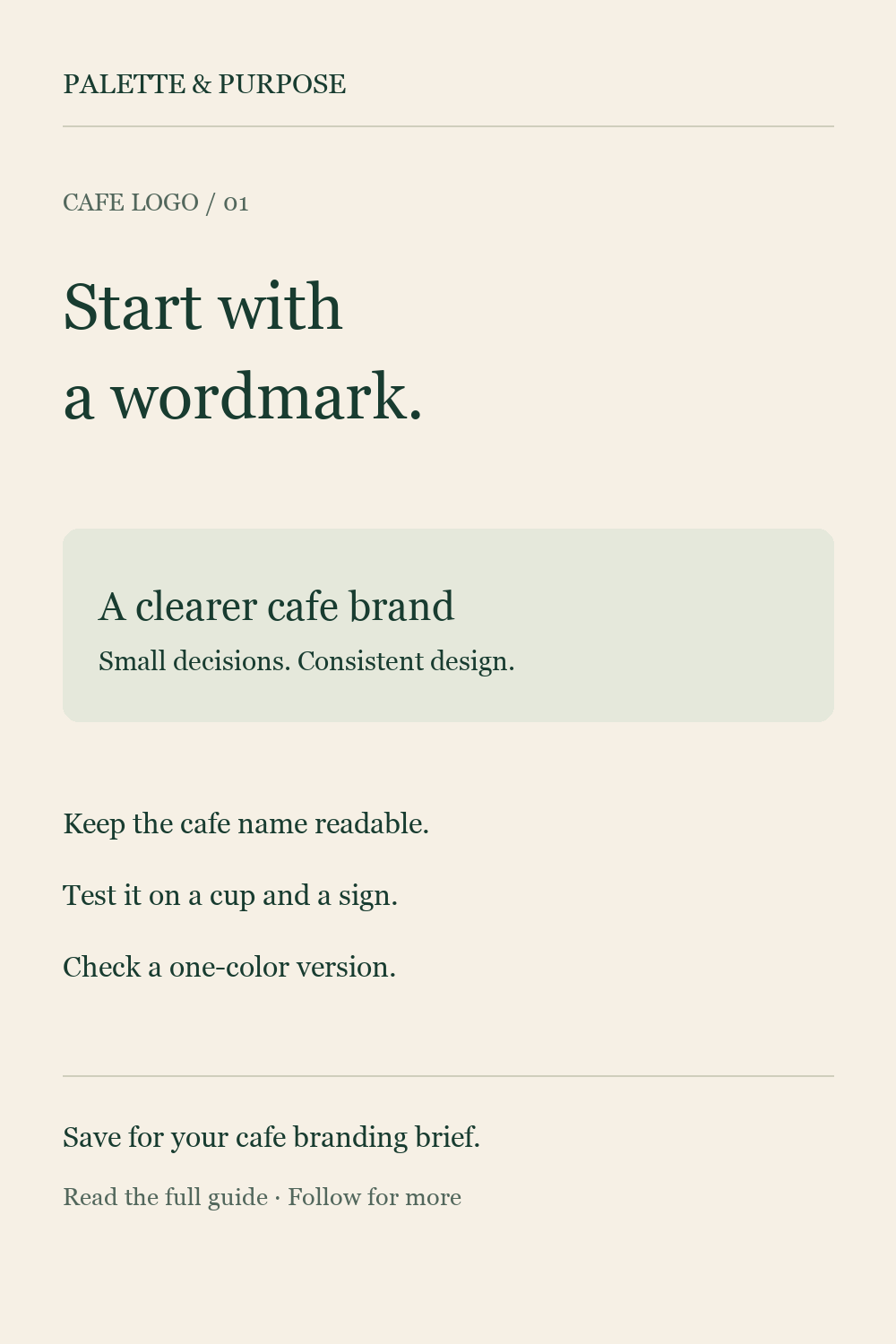 Cafe Logo Ideas: Start with a Readable Wordmark — visual reference