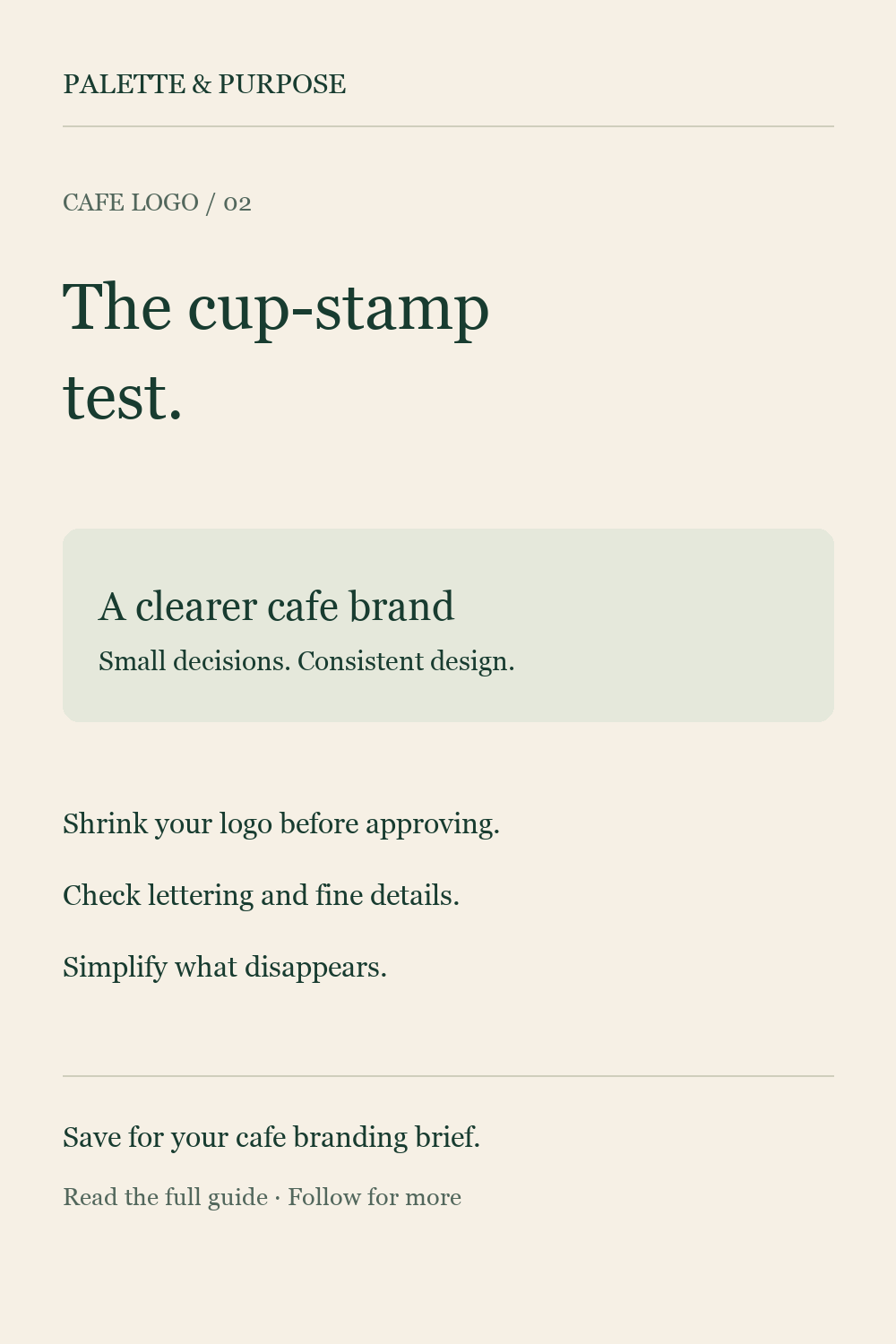 Cafe Logo Checklist: The Cup Stamp Test — visual reference