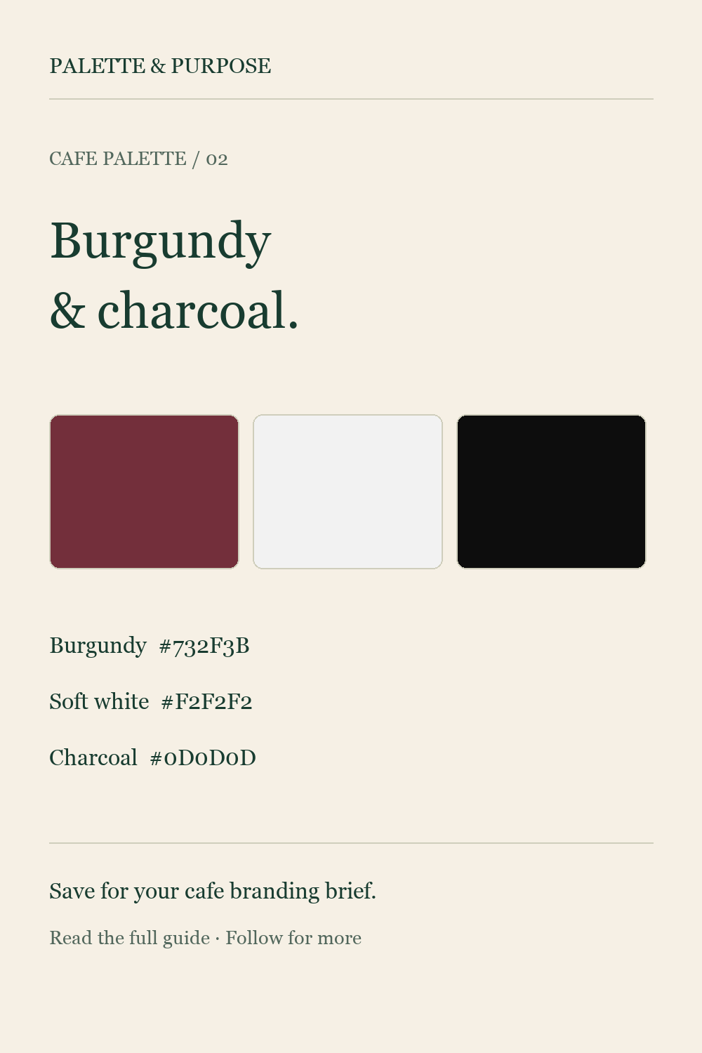 Cafe Brand Colors: Burgundy and Charcoal Palette — visual reference