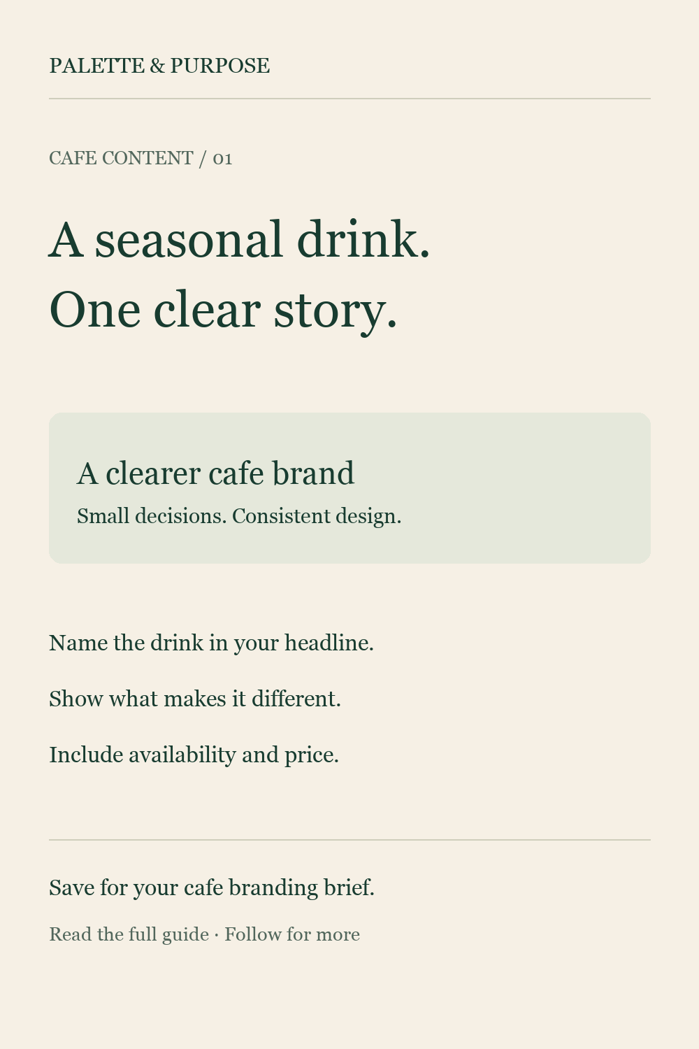 Cafe Social Media Design: Tell One Seasonal Drink Story — visual reference