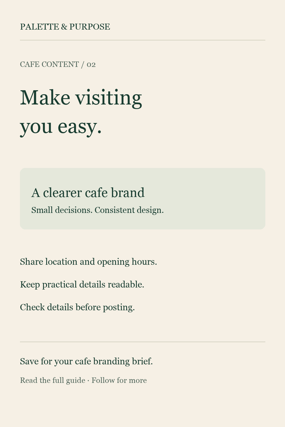 Cafe Content Checklist: Make Visiting You Easy — visual reference