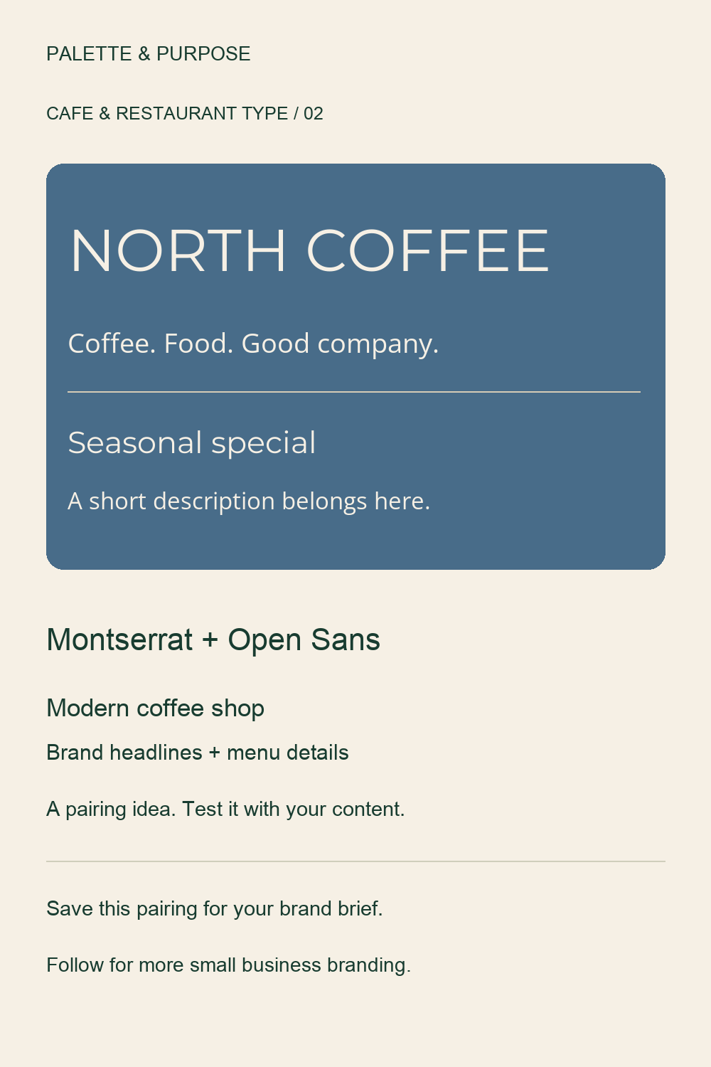 Montserrat + Open Sans: Font Pairing for Modern coffee shop — visual reference