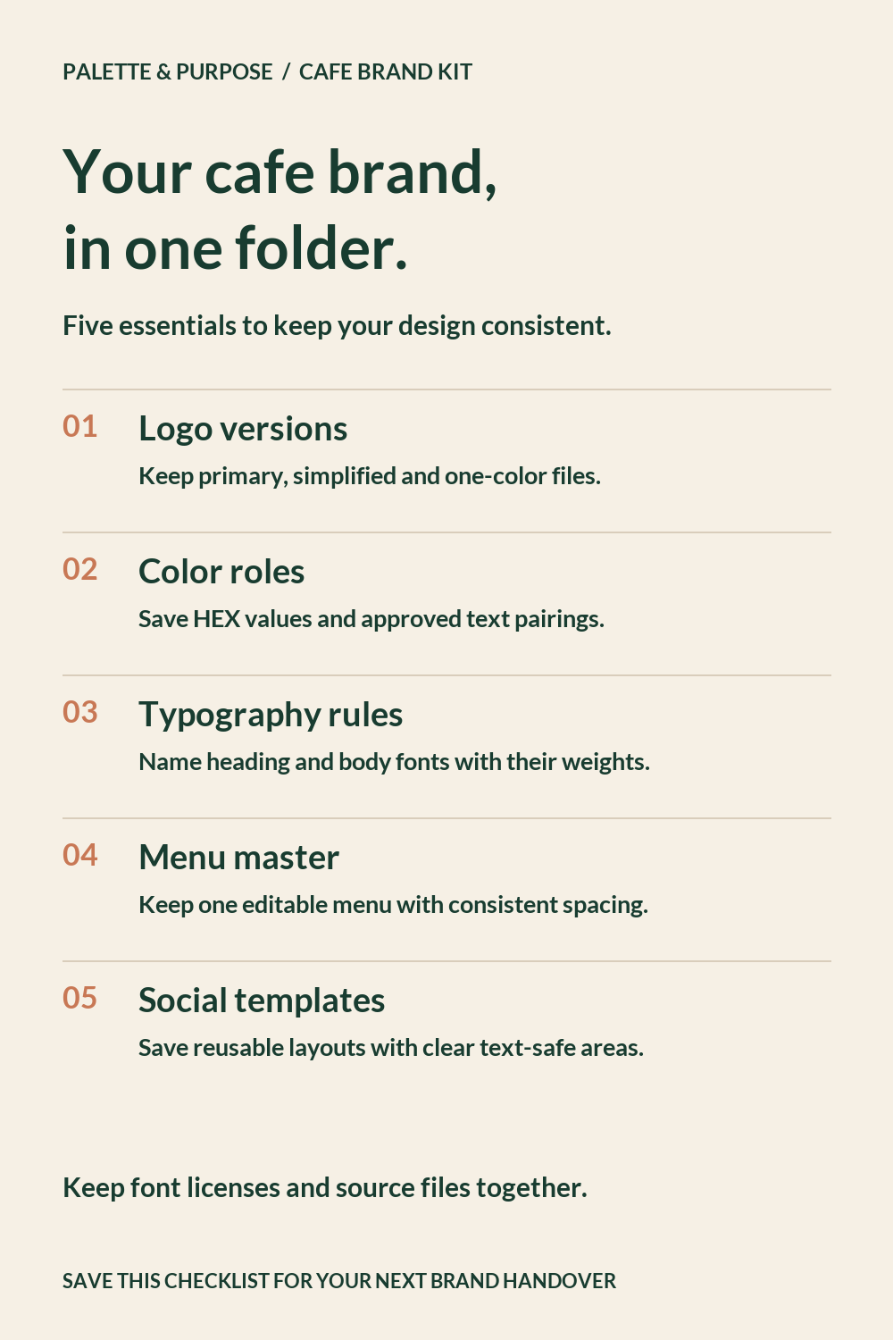 Cafe Brand Kit Checklist: 5 Essentials for a Consistent Visual Identity — visual reference
